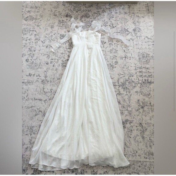 Lulus Radiant Romance White Tie-Strap Maxi Dress Size XL NWT Bridal Sleeveless - Picture 4 of 9